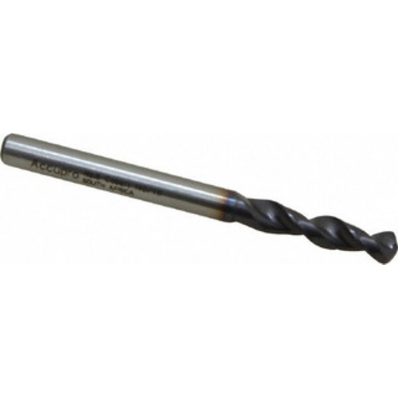 Accupro #6 130 Parabolic Flute Cobalt Screw Machine Drill Bit TiAlN Finish, Right Hand Cut, 1.024 Flute Length, 2.441 OAL, Split Point, Straight Shank 1630518A-AC – 01349075