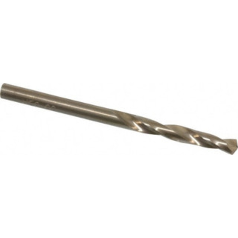 Chicago-Latrobe #30 135 Spiral Flute Cobalt Screw Machine Drill Bit Oxide/Gold Finish, Right Hand Cut, 15/16 Flute Length, 1-15/16 OAL, Split Point, Straight Shank 50885 – 81372302