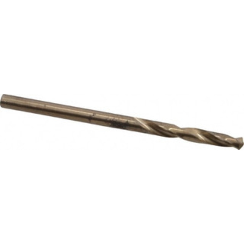 Chicago-Latrobe #33 135 Spiral Flute Cobalt Screw Machine Drill Bit Oxide/Gold Finish, Right Hand Cut, 7/8 Flute Length, 1-7/8 OAL, Split Point, Straight Shank 50888 – 81372336