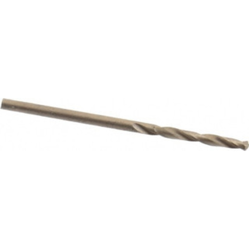 Chicago-Latrobe #45 135 Spiral Flute Cobalt Screw Machine Drill Bit Oxide/Gold Finish, Right Hand Cut, 3/4 Flute Length, 1-3/4 OAL, Split Point, Straight Shank 50900 – 81372450