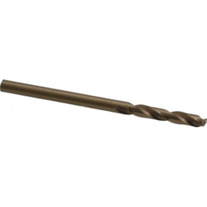 Hertel #31 135 Spiral Flute Cobalt Screw Machine Drill Bit Bright Finish, Right Hand Cut, 7/8 Flute Length, 1-7/8 OAL, Split Point, Straight Shank 74130832 – 74130832
