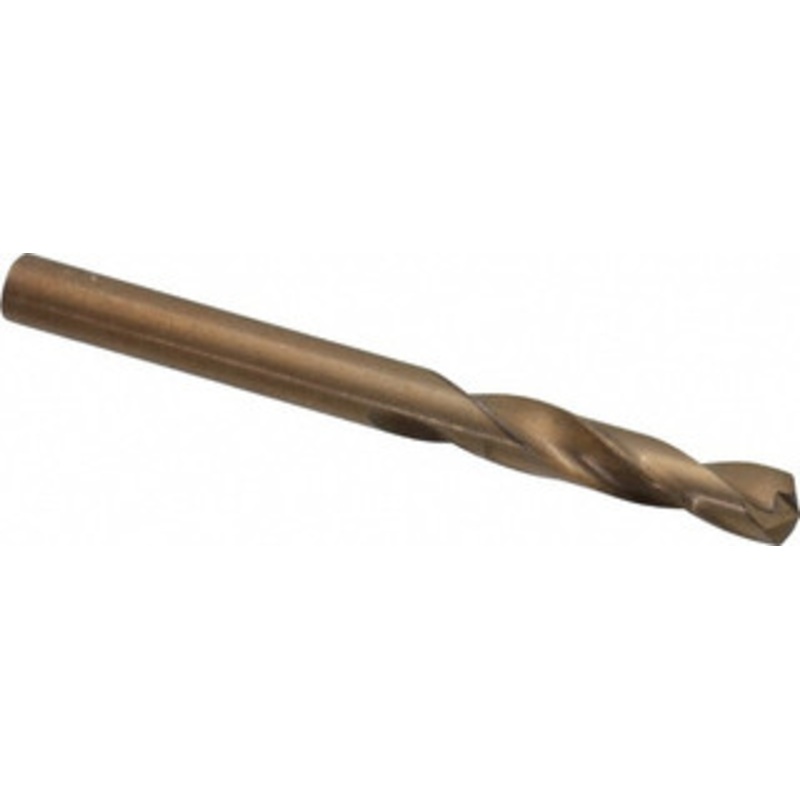 Hertel #4 135 Spiral Flute Cobalt Screw Machine Drill Bit Bright Finish, Right Hand Cut, 1-1/4 Flute Length, 2-3/8 OAL, Split Point, Straight Shank 74130550 – 74130550