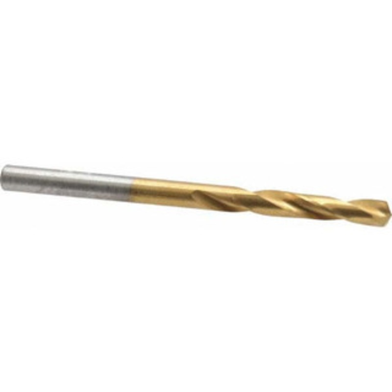 Chicago-Latrobe #26 135 Spiral Flute High Speed Steel Screw Machine Drill Bit TiN Finish, Right Hand Cut, 1 Flute Length, 2-1/16 OAL, Split Point, Straight Shank 48396 – 76128701