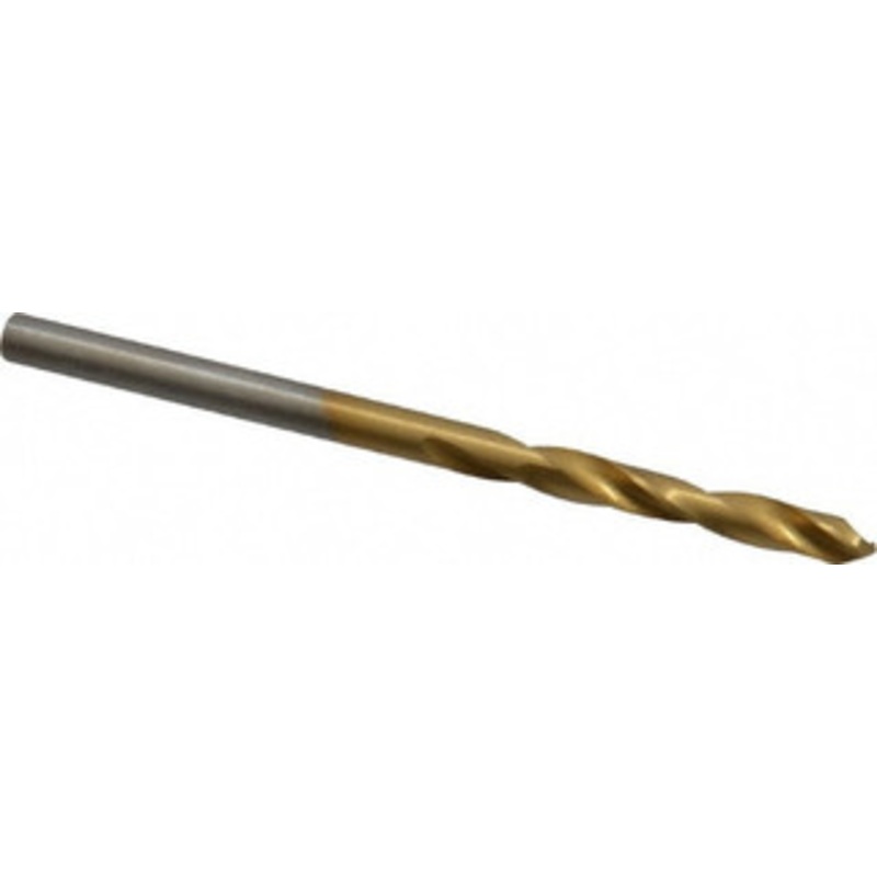 Chicago-Latrobe #36 135 Spiral Flute High Speed Steel Screw Machine Drill Bit TiN Finish, Right Hand Cut, 13/16 Flute Length, 1-13/16 OAL, Split Point, Straight Shank 48406 – 76128800