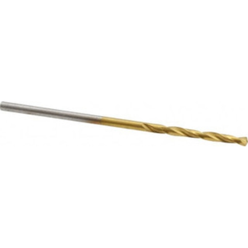 Chicago-Latrobe #51 135 Spiral Flute High Speed Steel Screw Machine Drill Bit TiN Finish, Right Hand Cut, 11/16 Flute Length, 1-11/16 OAL, Split Point, Straight Shank 48421 – 76128958