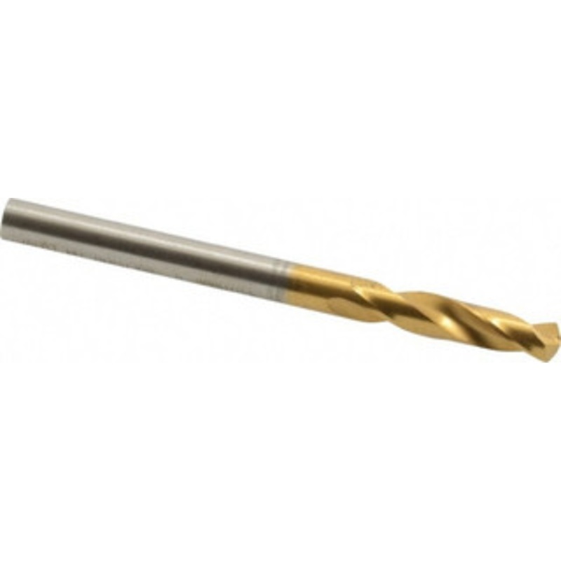 Guhring #12 130 Parabolic Flute Cobalt Screw Machine Drill Bit TiN Finish, Right Hand Cut, 26mm Flute Length, 62mm OAL, Standard Point, Straight Shank 9006590048000 – 93777803