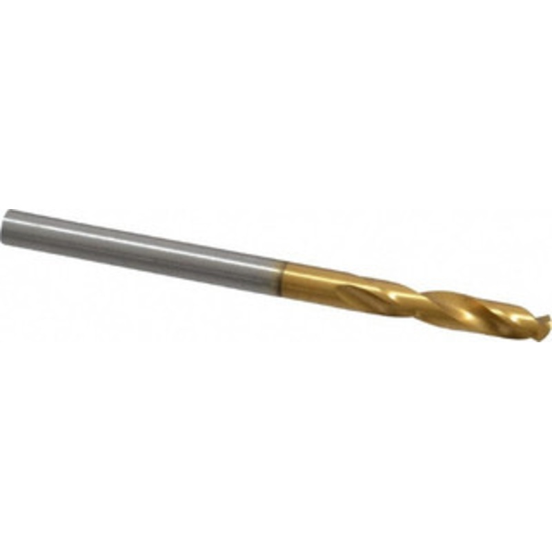 Guhring #29 130 Parabolic Flute Cobalt Screw Machine Drill Bit TiN Finish, Right Hand Cut, 20mm Flute Length, 52mm OAL, Standard Point, Straight Shank 9006590034500 – 04784633