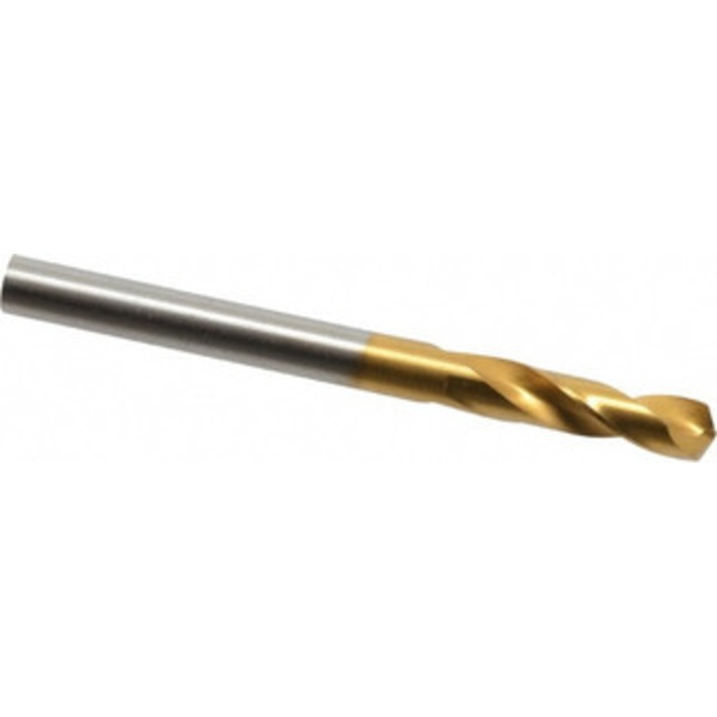 Guhring #5 130 Parabolic Flute Cobalt Screw Machine Drill Bit TiN Finish, Right Hand Cut, 26mm Flute Length, 62mm OAL, Standard Point, Straight Shank 9006590052200 – 93777373