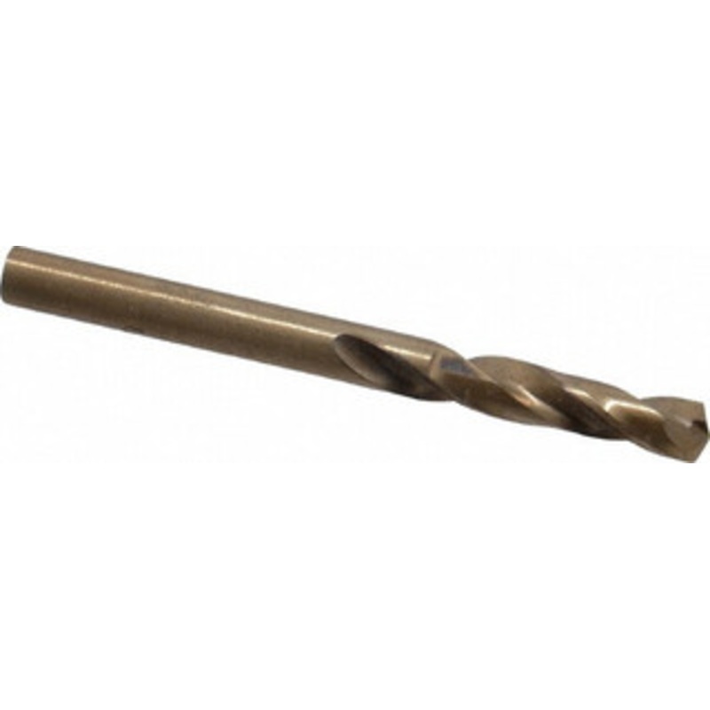 Hertel #12 135 Spiral Flute Cobalt Screw Machine Drill Bit Bright Finish, Right Hand Cut, 1-3/16 Flute Length, 2-1/4 OAL, Split Point, Straight Shank 74130634 – 74130634