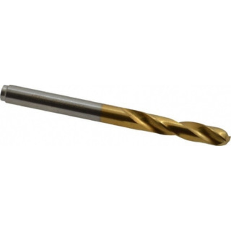Hertel #13 135 Spiral Flute Cobalt Screw Machine Drill Bit TiN Finish, Right Hand Cut, 1-1/8 Flute Length, 2-3/16 OAL, Split Point, Straight Shank 66691890 – 66691890