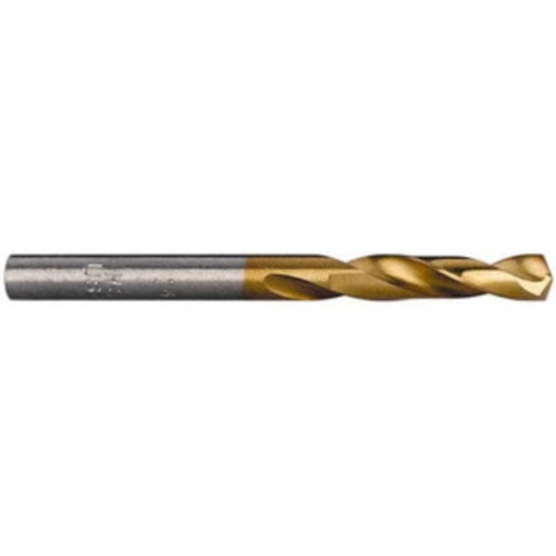 Hertel #14 135 Spiral Flute High Speed Steel Screw Machine Drill Bit TiN Finish, Right Hand Cut, 1-1/8 Flute Length, 2-3/16 OAL, Split Point, Straight Shank 02387074 – 02387074