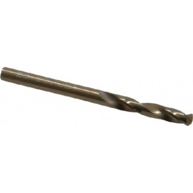 Hertel #28 135 Spiral Flute Cobalt Screw Machine Drill Bit Bright Finish, Right Hand Cut, 15/16 Flute Length, 1-15/16 OAL, Split Point, Straight Shank 74130808 – 74130808