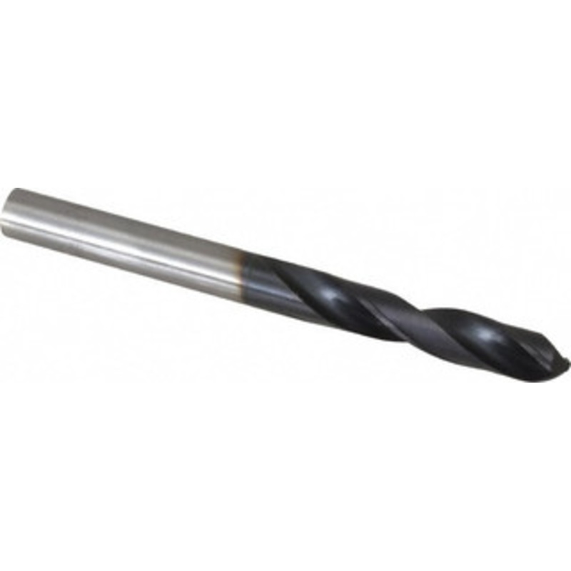 Hertel #3 135 Spiral Flute Cobalt Screw Machine Drill Bit TiAlN Finish, Right Hand Cut, 1-1/4 Flute Length, 2-3/8 OAL, Split Point, Straight Shank 74132010 – 74132010