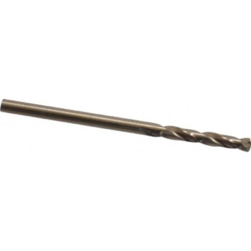 Hertel #40 135 Spiral Flute Cobalt Screw Machine Drill Bit Bright Finish, Right Hand Cut, 13/16 Flute Length, 1-13/16 OAL, Split Point, Straight Shank 74130923 – 74130923