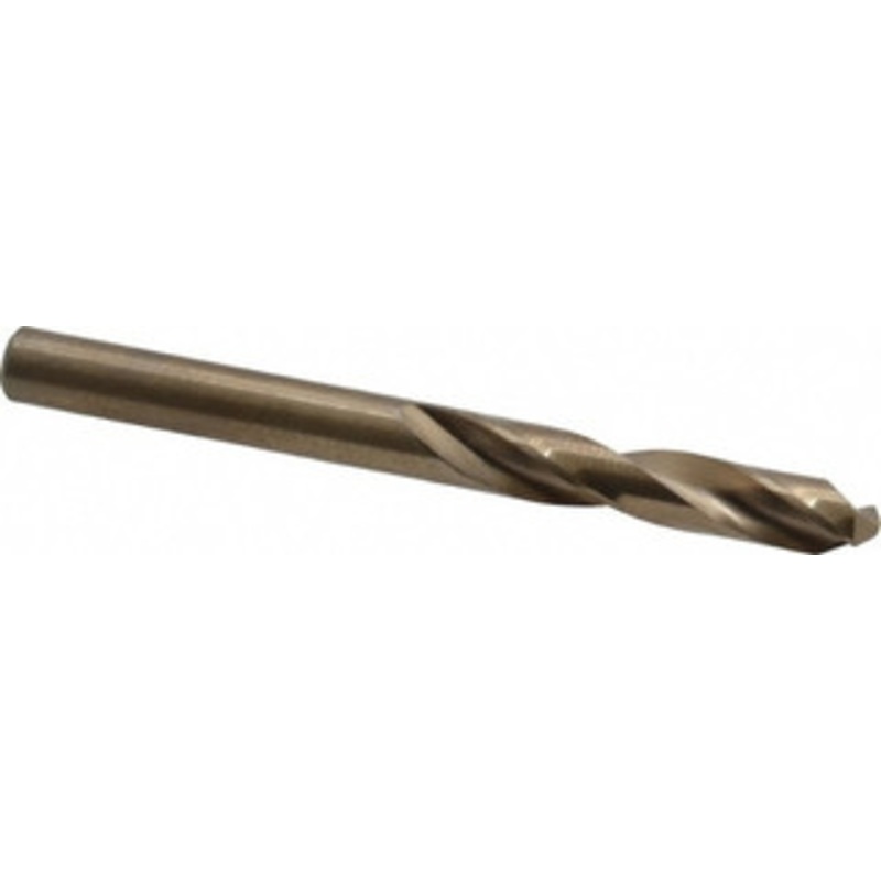 Chicago-Latrobe #7 135 Spiral Flute Cobalt Screw Machine Drill Bit Oxide/Gold Finish, Right Hand Cut, 1-3/16 Flute Length, 2-1/4 OAL, Split Point, Straight Shank 50862 – 81372070