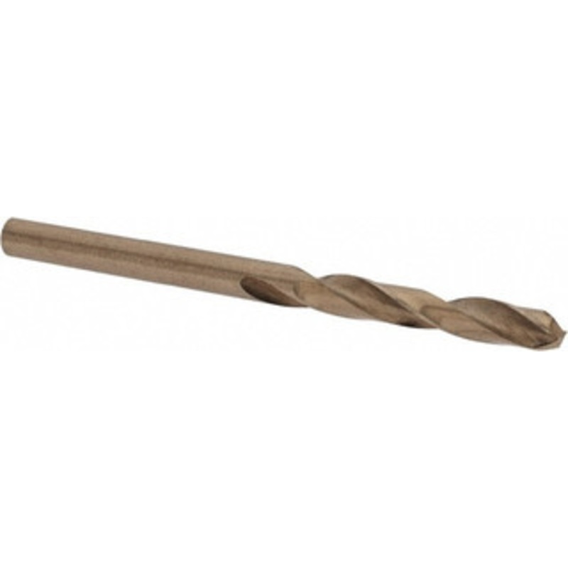 Cleveland Twist Drill #30 135 Spiral Flute Cobalt Screw Machine Drill Bit Oxide/Gold Finish, Right Hand Cut, 15/16 Flute Length, 1-15/16 OAL, Split Point, Straight Shank C14574 – 63793301