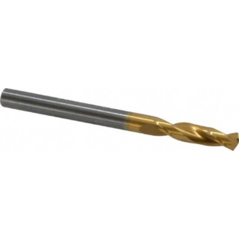 Guhring #13 140 Spiral Flute Solid Carbide Screw Machine Drill Bit TiN Finish, Right Hand Cut, 24mm Flute Length, 58mm OAL, SU Point, Straight Shank 9012420047000 – 05535588