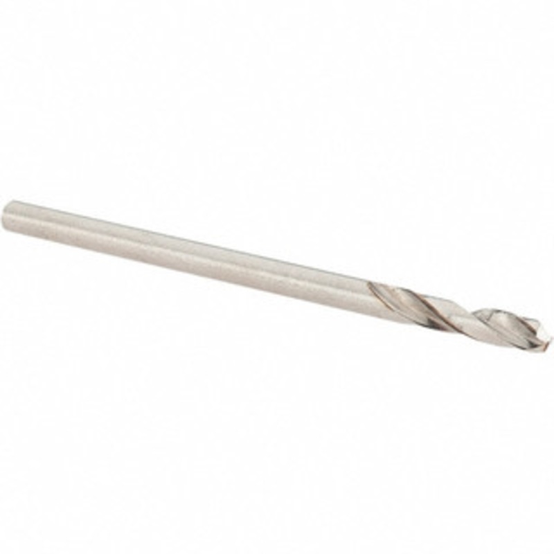 Guhring #46 130 Spiral Flute Cobalt Screw Machine Drill Bit Bright Finish, Right Hand Cut, 12mm Flute Length, 38mm OAL, Standard Point, Straight Shank 9003290020600 – 74300419