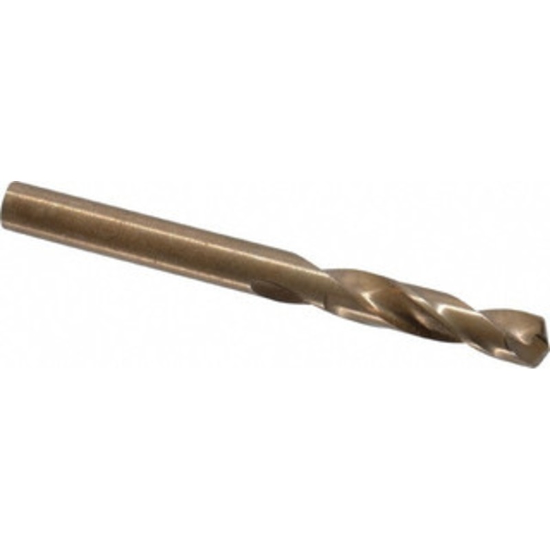 Hertel #3 135 Spiral Flute Cobalt Screw Machine Drill Bit Bright Finish, Right Hand Cut, 1-1/4 Flute Length, 2-3/8 OAL, Split Point, Straight Shank 74130543 – 74130543