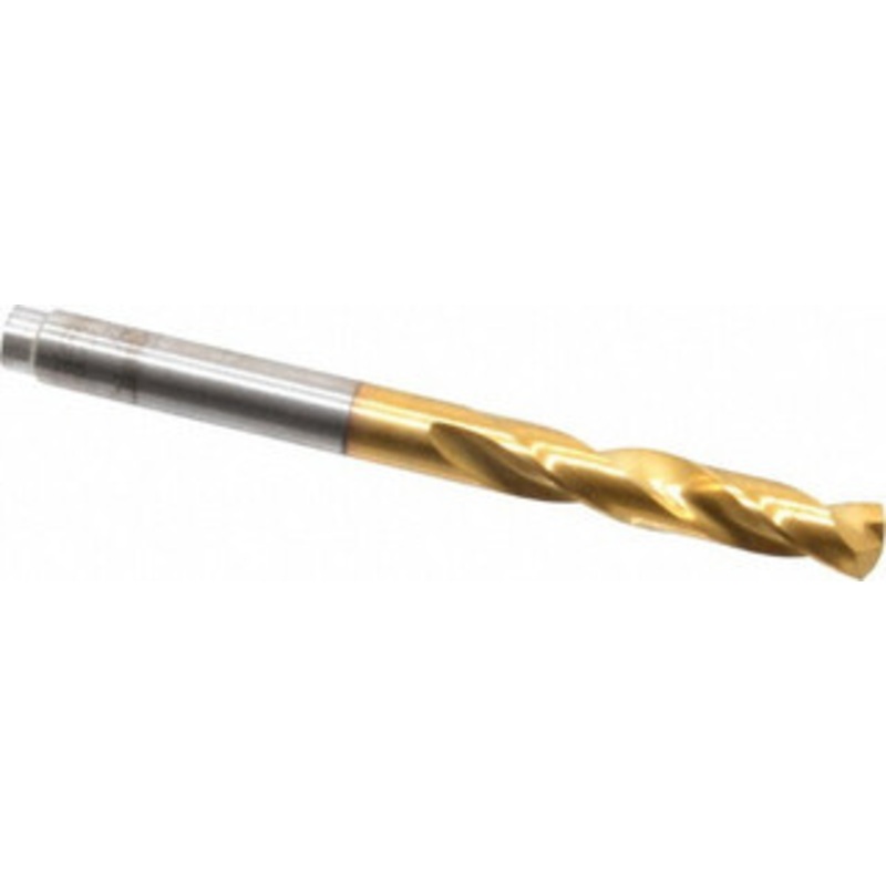 Hertel #4 135 Spiral Flute Cobalt Screw Machine Drill Bit TiN Finish, Right Hand Cut, 1-1/4 Flute Length, 2-3/8 OAL, Split Point, Straight Shank 66691809 – 66691809