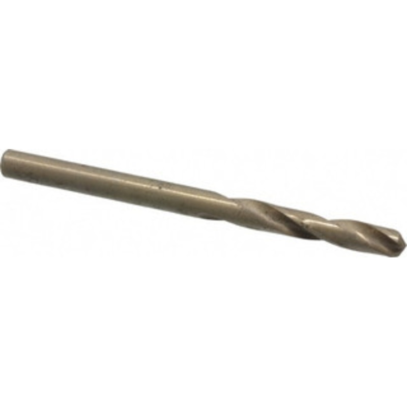 Chicago-Latrobe #28 135 Spiral Flute Cobalt Screw Machine Drill Bit Oxide/Gold Finish, Right Hand Cut, 15/16 Flute Length, 1-15/16 OAL, Split Point, Straight Shank 50883 – 81372286