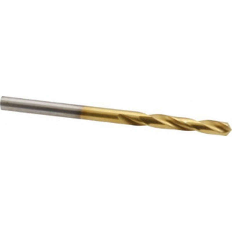 Chicago-Latrobe #31 135 Spiral Flute High Speed Steel Screw Machine Drill Bit TiN Finish, Right Hand Cut, 7/8 Flute Length, 1-7/8 OAL, Split Point, Straight Shank 48401 – 76128750