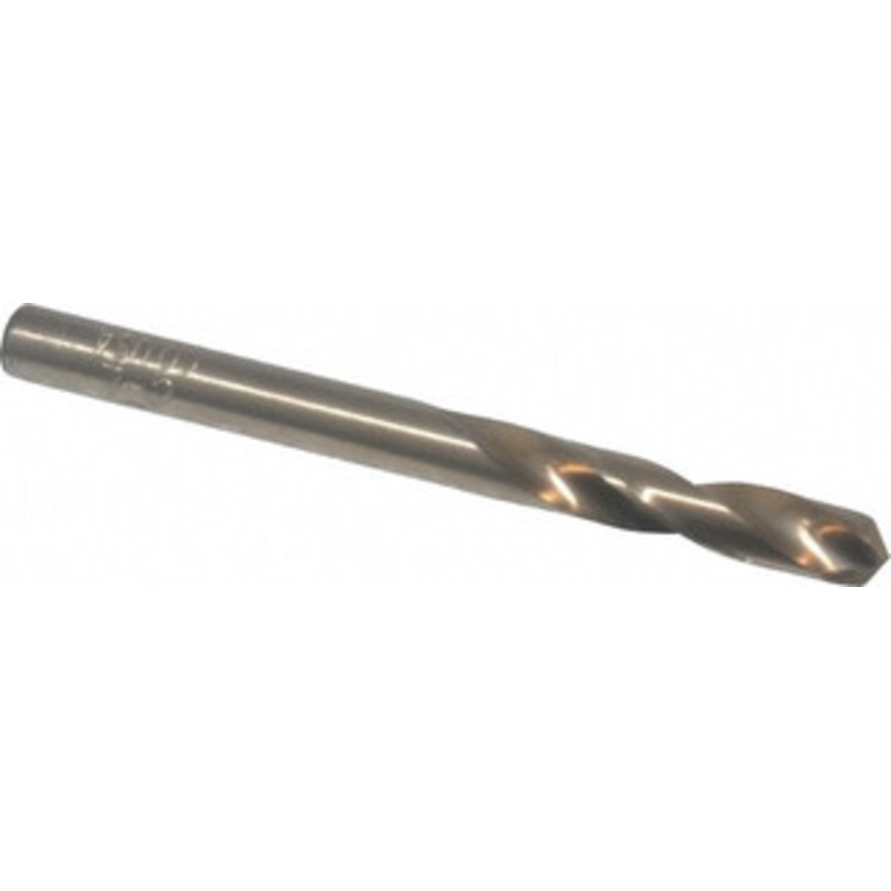 Chicago-Latrobe #5 135 Spiral Flute Cobalt Screw Machine Drill Bit Oxide/Gold Finish, Right Hand Cut, 1-1/4 Flute Length, 2-3/8 OAL, Split Point, Straight Shank 50860 – 81372054
