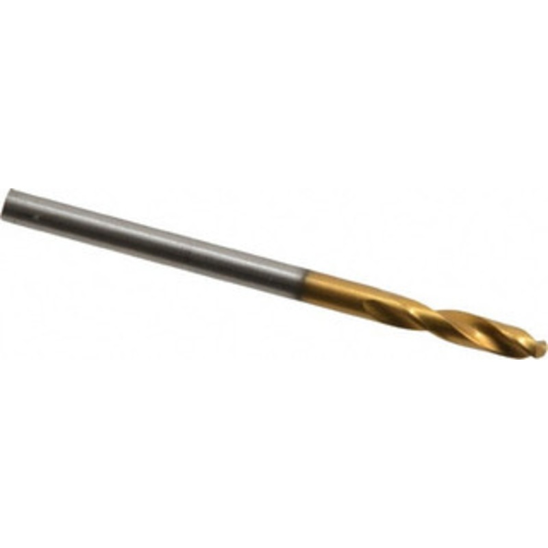 Guhring #37 130 Parabolic Flute Cobalt Screw Machine Drill Bit TiN Finish, Right Hand Cut, 14mm Flute Length, 43mm OAL, Standard Point, Straight Shank 9006590026400 – 88817770