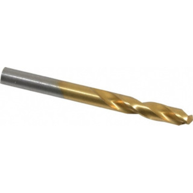 Hertel #7 135 Spiral Flute Cobalt Screw Machine Drill Bit TiN Finish, Right Hand Cut, 1-3/16 Flute Length, 2-1/4 OAL, Split Point, Straight Shank 66691833 – 66691833