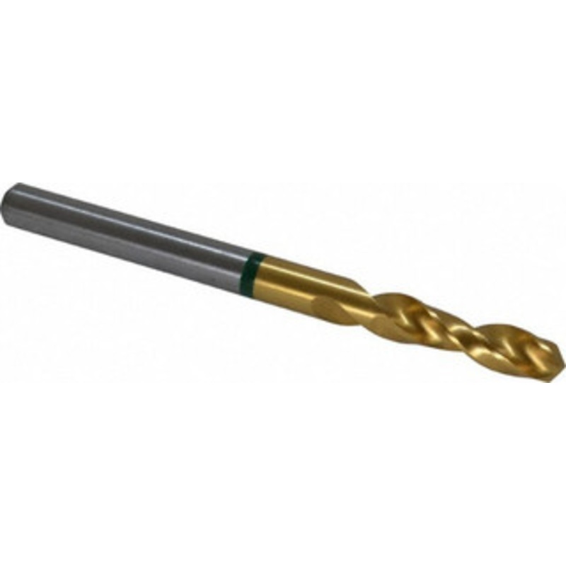 Accupro #10 130 Spiral Flute Cobalt Screw Machine Drill Bit TiN Finish, Right Hand Cut, 26mm Flute Length, 62mm OAL, Split Point, Straight Shank 1GB0492-AC – 56514318