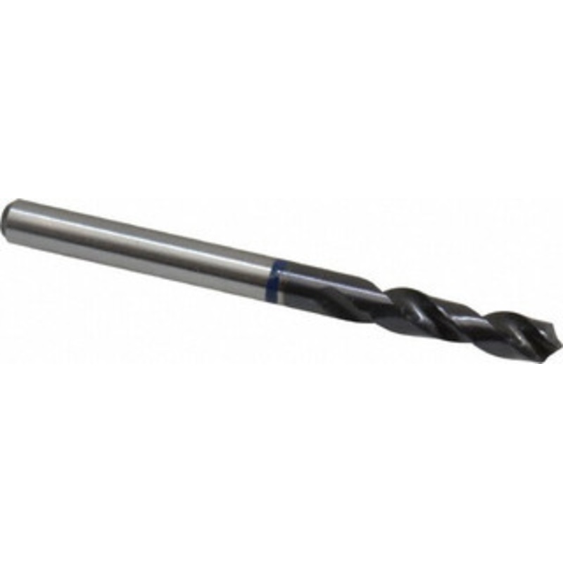 Accupro #14 120 Spiral Flute Cobalt Screw Machine Drill Bit TiAlN Finish, Right Hand Cut, 24mm Flute Length, 58mm OAL, Faceted Point, Straight Shank 1BS0462-AC – 05493606