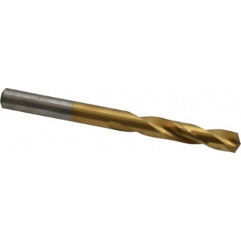 Chicago-Latrobe #3 135 Spiral Flute High Speed Steel Screw Machine Drill Bit TiN Finish, Right Hand Cut, 1-1/4 Flute Length, 2-3/8 OAL, Split Point, Straight Shank 48373 – 06131866