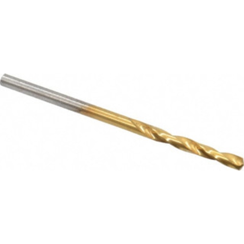 Chicago-Latrobe #41 135 Spiral Flute High Speed Steel Screw Machine Drill Bit TiN Finish, Right Hand Cut, 13/16 Flute Length, 1-13/16 OAL, Split Point, Straight Shank 48411 – 76128859
