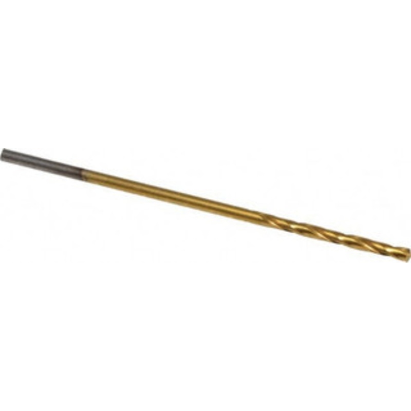 Chicago-Latrobe #58 135 Spiral Flute High Speed Steel Screw Machine Drill Bit TiN Finish, Right Hand Cut, 1/2 Flute Length, 1-3/8 OAL, Split Point, Straight Shank 48428 – 76129022