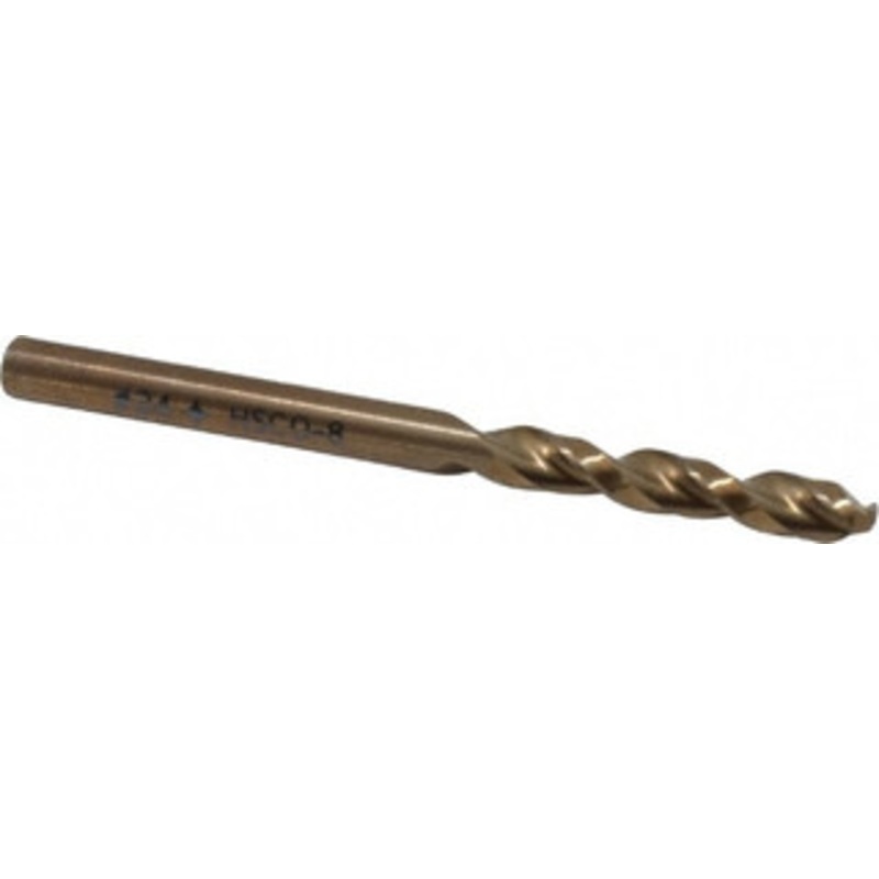 Cleveland Twist Drill #24 135 Parabolic Flute Cobalt Screw Machine Drill Bit Oxide/Gold Finish, Right Hand Cut, 1 Flute Length, 2-1/16 OAL, Split Point, Straight Shank C14264 – 75786939