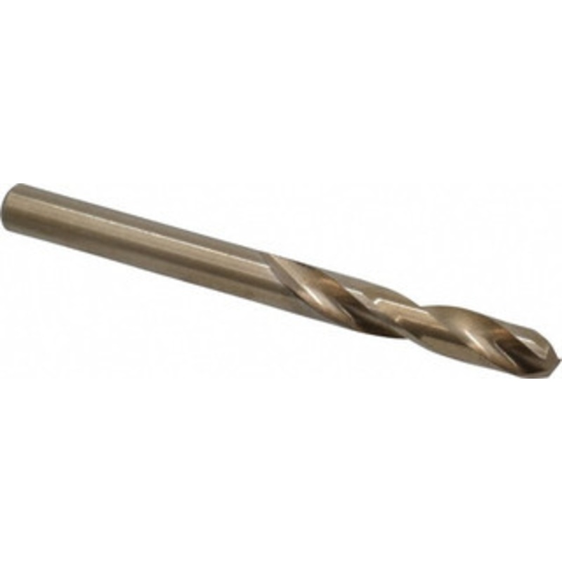 Cleveland Twist Drill #8 135 Spiral Flute Cobalt Screw Machine Drill Bit Oxide/Gold Finish, Right Hand Cut, 1-3/16 Flute Length, 2-1/4 OAL, Split Point, Straight Shank C14618 – 63793087
