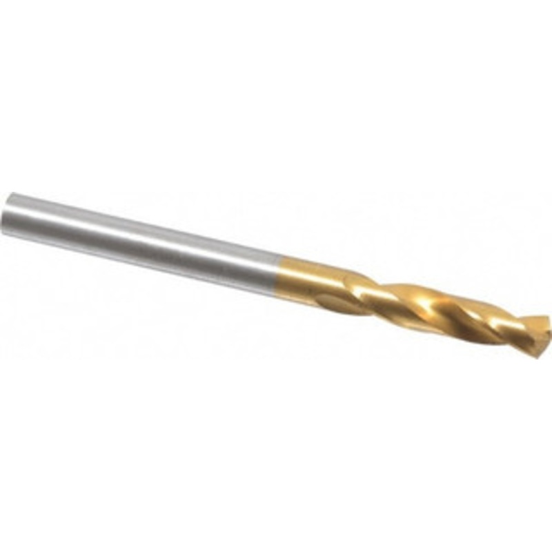 Guhring #10 130 Parabolic Flute Cobalt Screw Machine Drill Bit TiN Finish, Right Hand Cut, 26mm Flute Length, 62mm OAL, Standard Point, Straight Shank 9006590049200 – 93777761