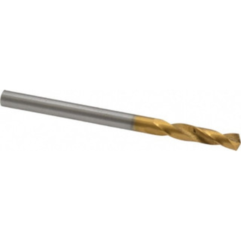 Guhring #28 130 Parabolic Flute Cobalt Screw Machine Drill Bit TiN Finish, Right Hand Cut, 20mm Flute Length, 52mm OAL, Standard Point, Straight Shank 9006590035700 – 81212623