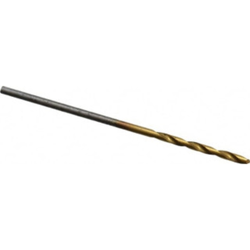 Hertel #58 135 Spiral Flute High Speed Steel Screw Machine Drill Bit TiN Finish, Right Hand Cut, 1/2 Flute Length, 1-3/8 OAL, Split Point, Straight Shank 02387512 – 02387512