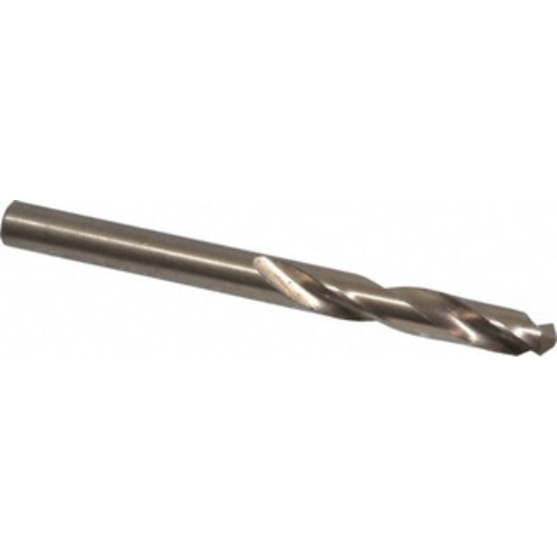 Chicago-Latrobe #10 135 Spiral Flute Cobalt Screw Machine Drill Bit Oxide/Gold Finish, Right Hand Cut, 1-3/16 Flute Length, 2-1/4 OAL, Split Point, Straight Shank 50865 – 81372104