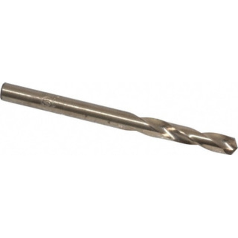 Chicago-Latrobe #19 135 Spiral Flute Cobalt Screw Machine Drill Bit Oxide/Gold Finish, Right Hand Cut, 1-1/16 Flute Length, 2-1/8 OAL, Split Point, Straight Shank 50874 – 81372195