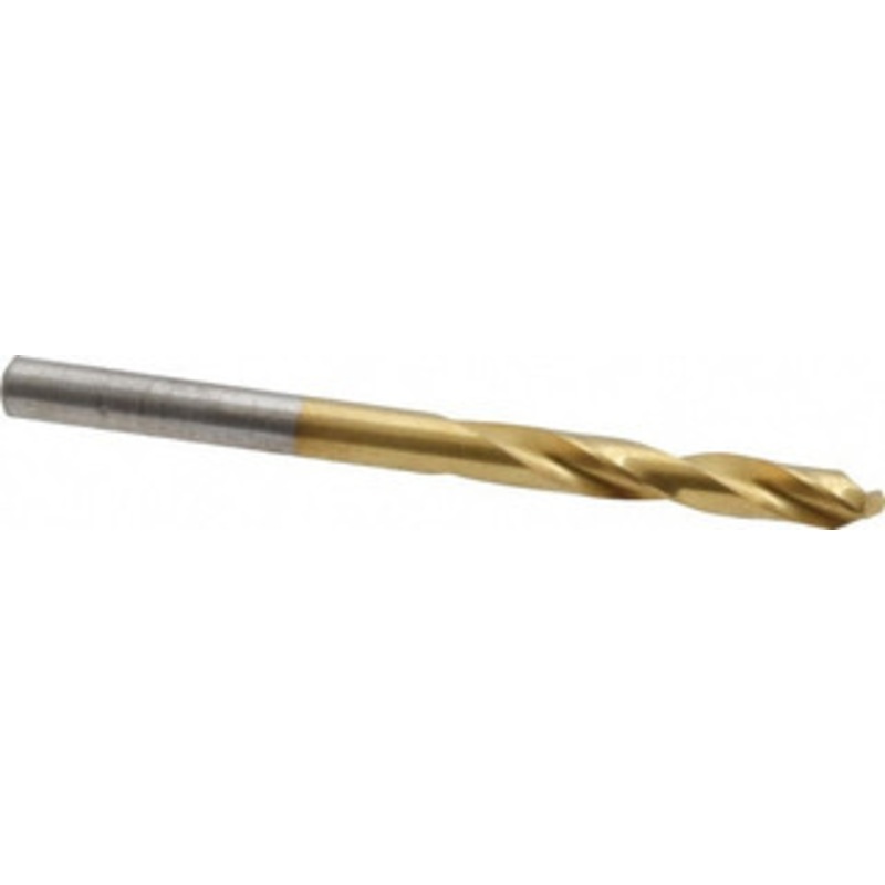 Chicago-Latrobe #24 135 Spiral Flute High Speed Steel Screw Machine Drill Bit TiN Finish, Right Hand Cut, 1 Flute Length, 2-1/16 OAL, Split Point, Straight Shank 48394 – 76128685