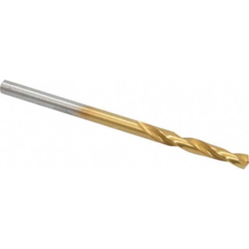Chicago-Latrobe #37 135 Spiral Flute High Speed Steel Screw Machine Drill Bit TiN Finish, Right Hand Cut, 13/16 Flute Length, 1-13/16 OAL, Split Point, Straight Shank 48407 – 76128818
