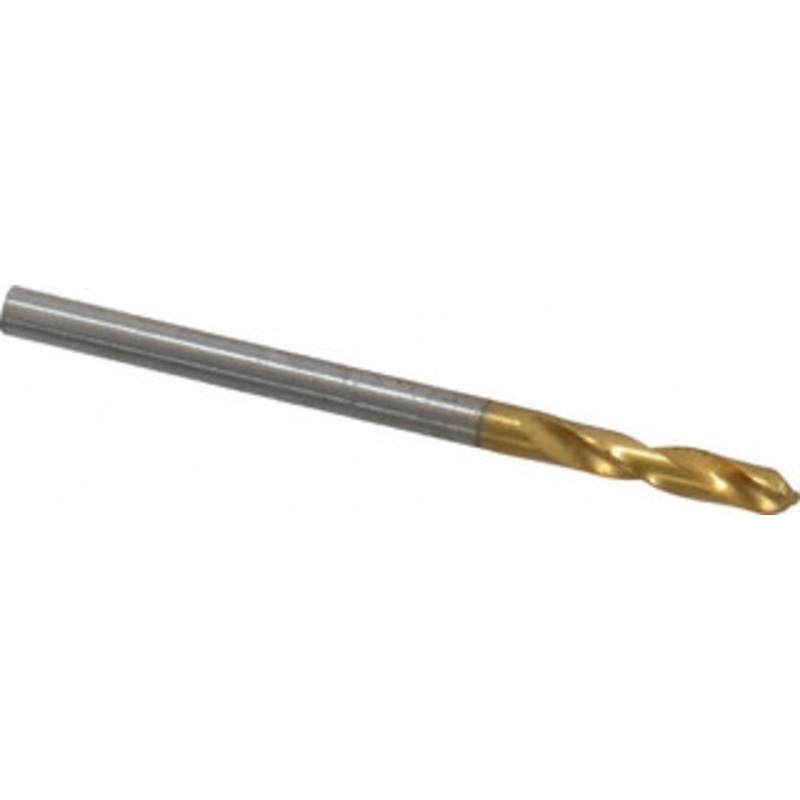 Guhring #31 130 Parabolic Flute Cobalt Screw Machine Drill Bit TiN Finish, Right Hand Cut, 18mm Flute Length, 49mm OAL, Standard Point, Straight Shank 9006590030500 – 81995235