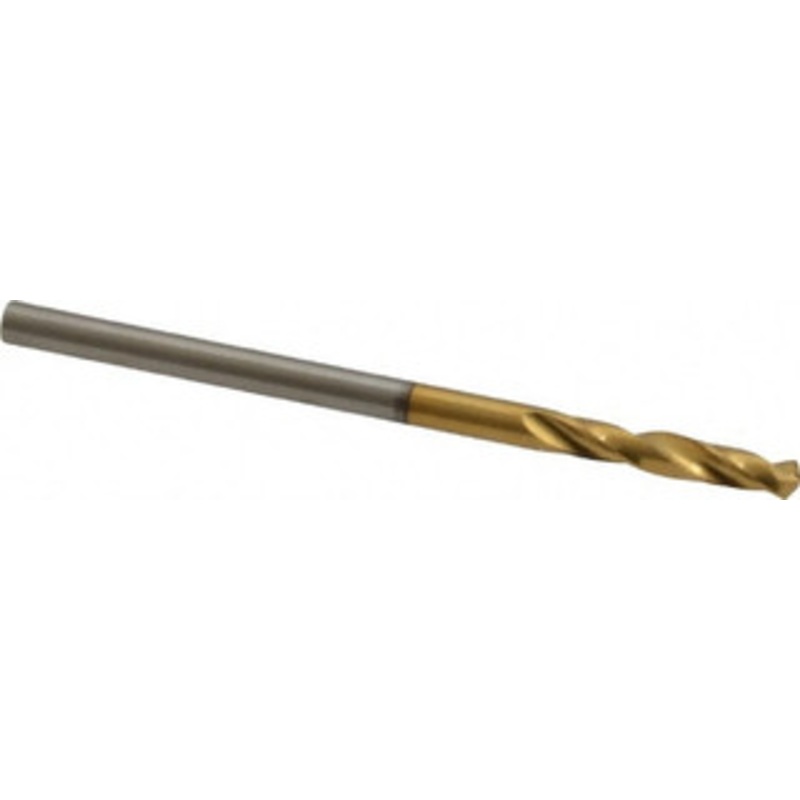 Guhring #45 130 Parabolic Flute Cobalt Screw Machine Drill Bit TiN Finish, Right Hand Cut, 12mm Flute Length, 38mm OAL, Standard Point, Straight Shank 9006590020800 – 99779563