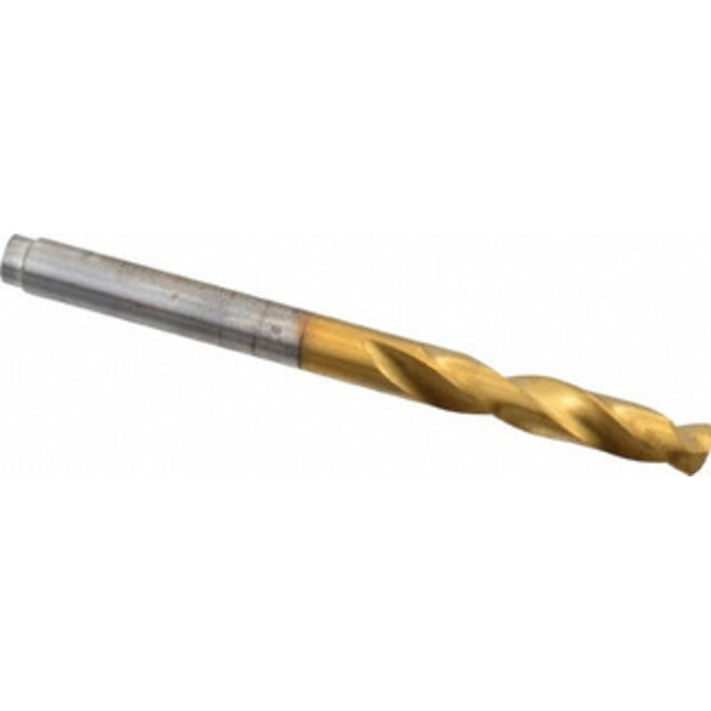 Hertel #16 135 Spiral Flute Cobalt Screw Machine Drill Bit TiN Finish, Right Hand Cut, 1-1/8 Flute Length, 2-3/16 OAL, Split Point, Straight Shank 66691924 – 66691924