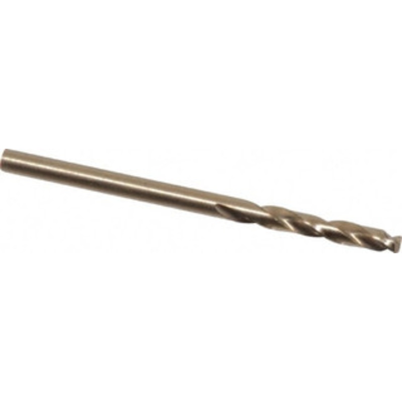 Hertel #34 135 Spiral Flute Cobalt Screw Machine Drill Bit Bright Finish, Right Hand Cut, 7/8 Flute Length, 1-7/8 OAL, Split Point, Straight Shank 74130865 – 74130865