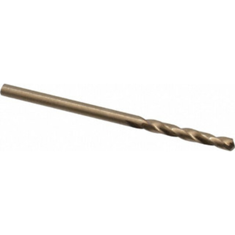 Hertel #41 135 Spiral Flute Cobalt Screw Machine Drill Bit Bright Finish, Right Hand Cut, 13/16 Flute Length, 1-13/16 OAL, Split Point, Straight Shank 74130931 – 74130931