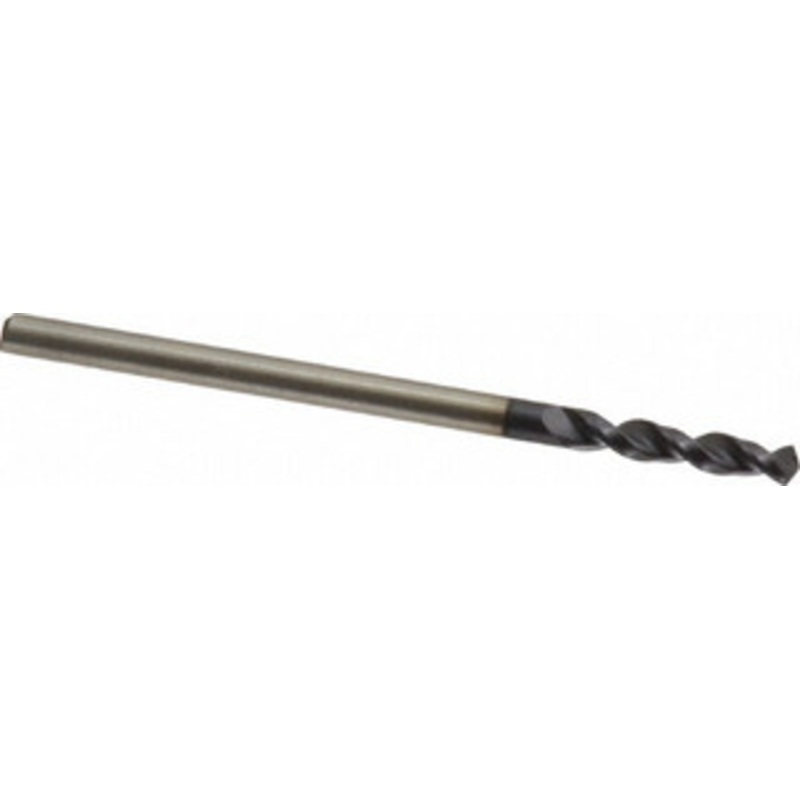 Accupro #46 130 Parabolic Flute Cobalt Screw Machine Drill Bit TiAlN Finish, Right Hand Cut, 0.472 Flute Length, 1.496 OAL, Split Point, Straight Shank 1630206A-AC – 01348184