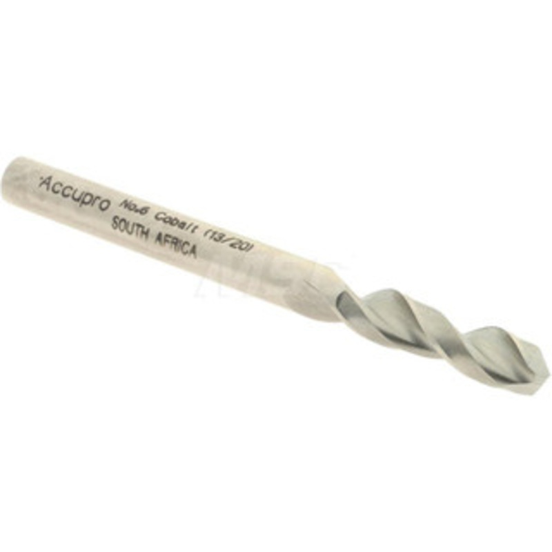 Accupro #6 130 Parabolic Flute Cobalt Screw Machine Drill Bit Bright Finish, Right Hand Cut, 1.024 Flute Length, 2.441 OAL, Split Point, Straight Shank 1630518-AC – 01332154